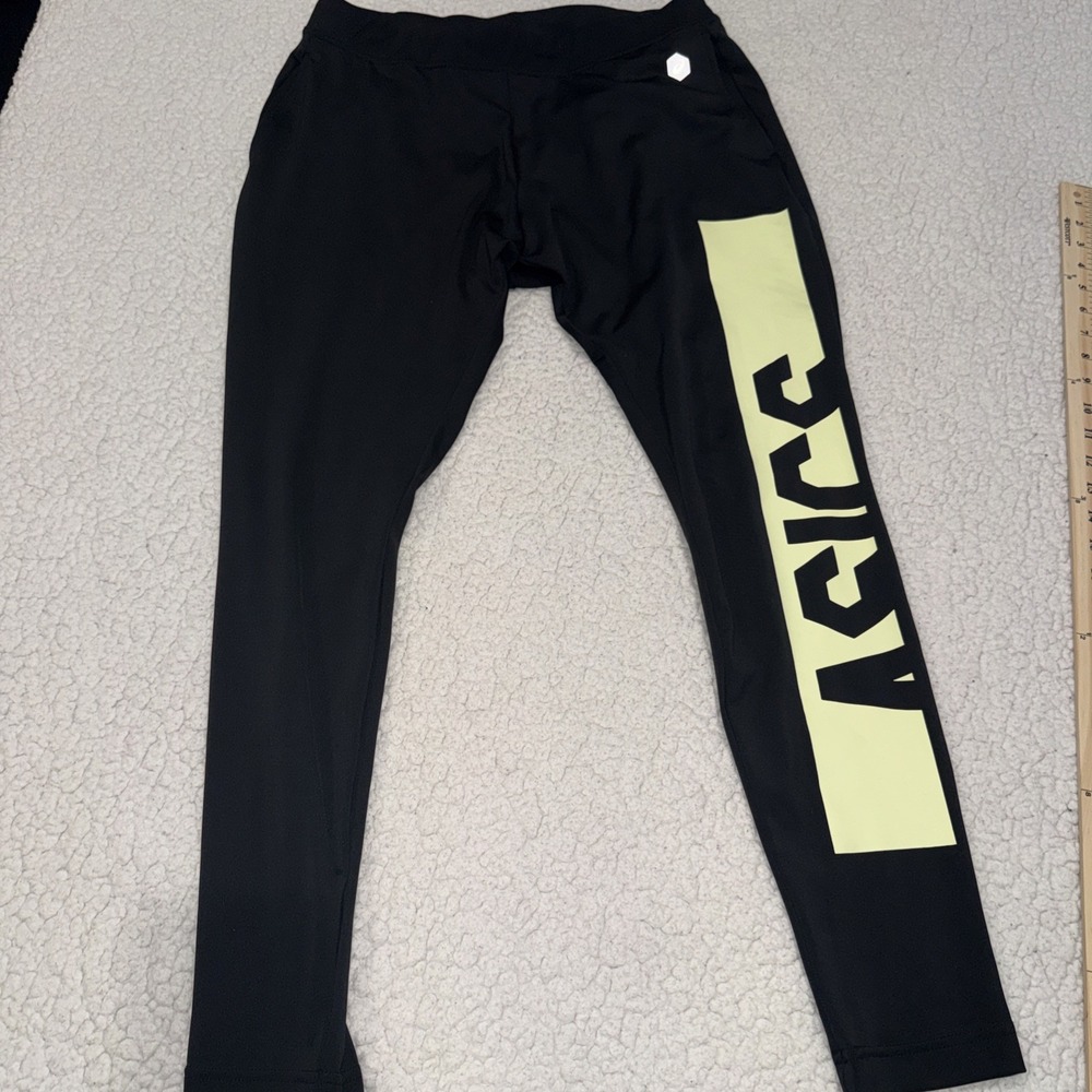 Mens ASICS Compression Pants Running Tight Pants medium size gym workout